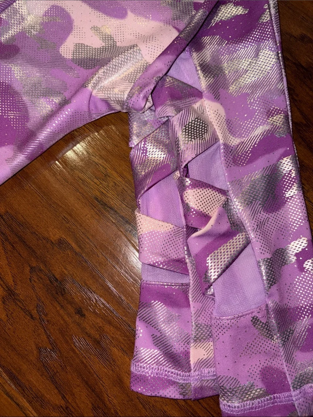 Justice Purple and Pink Camo Active Leggings Youth M
